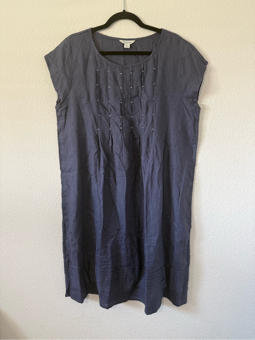 Sundance Navy Blue Cotton Tunic with Pintuck Detail PW2